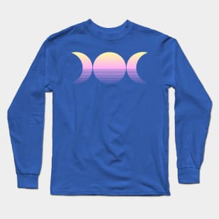 Vaporwave Triple Moon - Dawn Long Sleeve T-Shirt